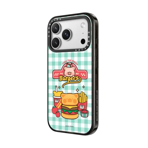 TODAY'S SPECIAL BURGERS BY LULU THE PIGGY | iPhone 17 Pro Max / Impact Case MagSafe Compatible / Black | Image 2