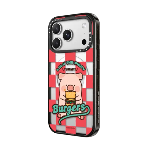 YUMMY BURGERS BY LULU THE PIGGY | iPhone 17 Pro Max / Impact Case MagSafe Compatible / Black | Image 2
