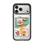 BURGERS COMIC BY LULU THE PIGGY | iPhone 17 Pro Max / Impact Case MagSafe Compatible / Black | Image 1
