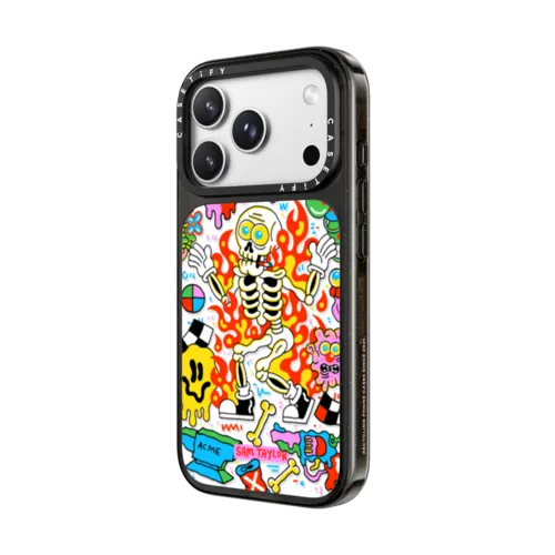 Skeleton Fire | iPhone 18 Pro Max / Impact Case MagSafe Compatible - Glossy / Glossy Black | Image 2