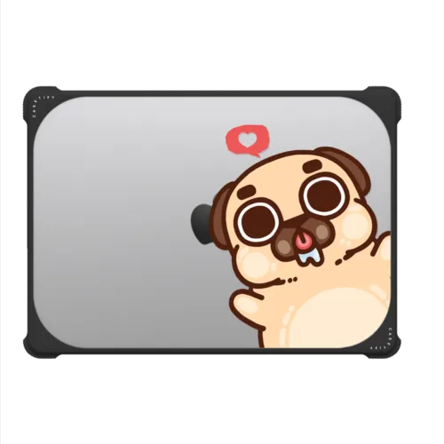 Puglie Pug Lickie | MacBook Pro 14-inch (M1 - M5) / MacBook Bounce Case / Black | Image 2