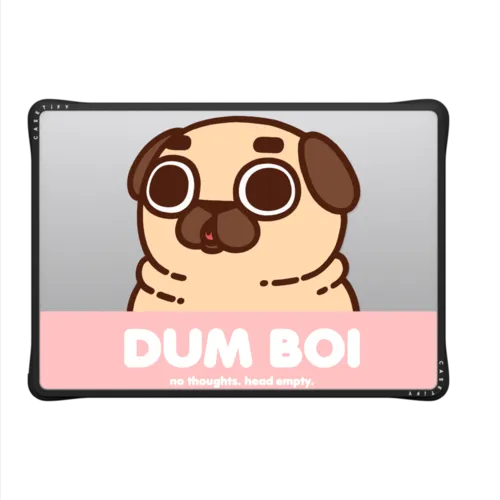 Puglie Pug Dum Boi | MacBook Pro 14-inch (M1 - M5) / MacBook Impact Case / Black | Image 2