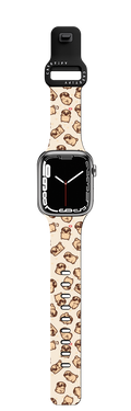 Puglie Pug Floating Pugs | Apple Watch Series 7-9 (45mm) / Impact Band / Black | Image 1