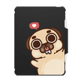 Puglie Pug Lickie | iPad Pro 11-inch (3rd/4th gen) / iPad Impact Folio Case / Black | Image 1