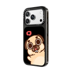Puglie Pug Lickie | iPhone 18 Pro Max / Impact Case MagSafe Compatible - Glossy / Glossy Black | Image 2