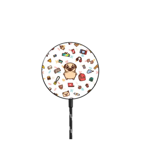 Puglie Pug Adventure Pack |   / PowerThru Magnetic Wireless Charger MagSafe Compatible / Black | Image 1