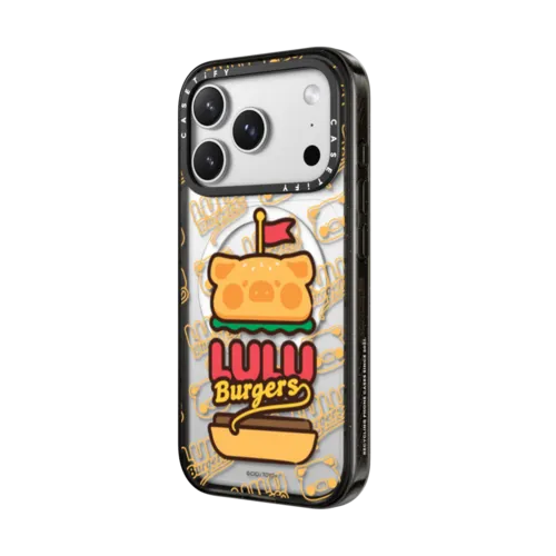 ORIGINAL TASTY BURGERS BY LULU THE PIGGY | iPhone 17 Pro Max / Impact Case MagSafe Compatible / Black | Image 2