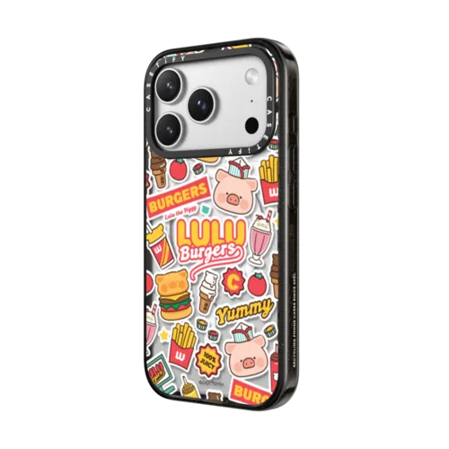 BURGERS STICKERMANIA BY LULU THE PIGGY | iPhone 17 Pro Max / Impact Case MagSafe Compatible / Black | Image 2