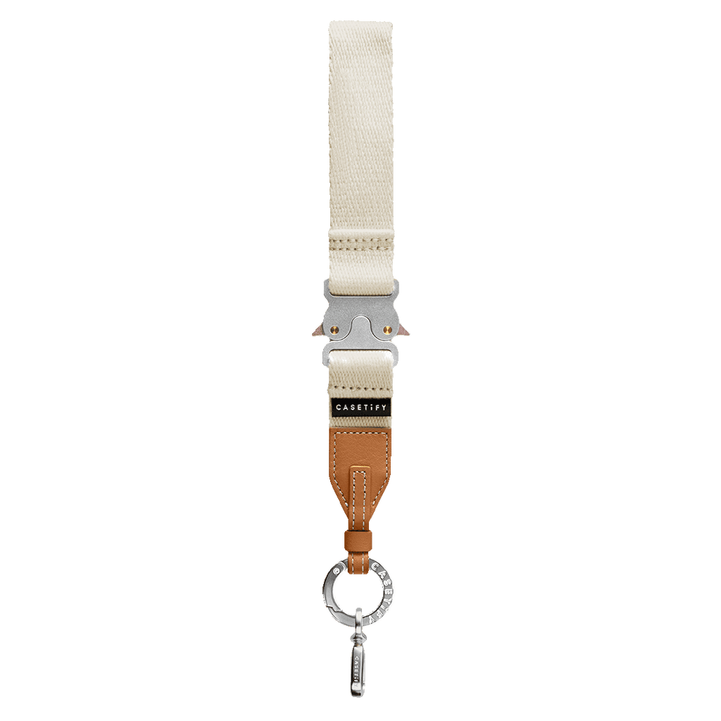2-in-1 Utility Lanyard with Leather Earbuds - Ecru/tan - AirPods Pro