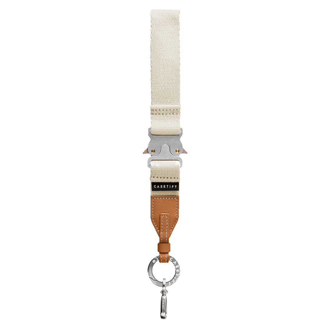 2-in-1 Utility Lanyard with Leather Earbuds - Ecru/tan - AirPods Pro