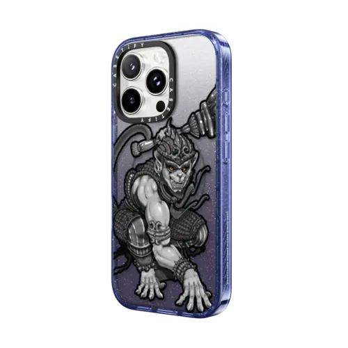 Hanuking Mono by Gabe Shum | iPhone 16 Pro Max / Impact Case MagSafe Compatible / Glitter Indigo | Image 2