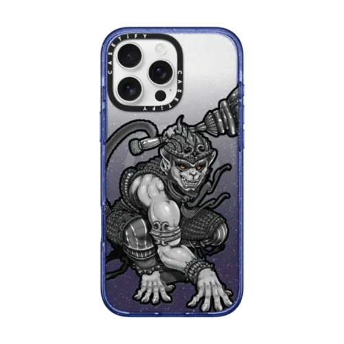 Hanuking Mono by Gabe Shum | iPhone 16 Pro Max / Impact Case MagSafe Compatible / Glitter Indigo | Image 1