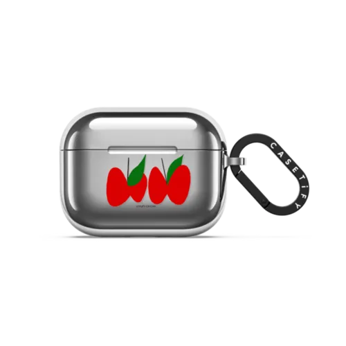 APPLEFLY_RED&RED | AirPods Pro 3 / Earbuds Mirror Case / Silver | Image 1