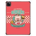 Always Fresh and Hot Burgers by LuLu the Piggy | iPad Pro 11-inch (3rd/4th gen) / iPad Impact Case / Black | Image 1