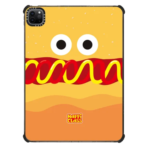 Burger Face | iPad Pro 11-inch (3rd/4th gen) / iPad Impact Case / Black | Image 1