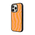 Orange Striped Distorted by Oh So Graceful | iPhone 16 Pro Max / Impact Case MagSafe Compatible / Matte Black | Image 2