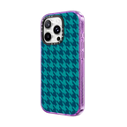 Blue Houndstooth by Oh So Graceful | iPhone 16 Pro Max / Impact Case MagSafe Compatible / Glitter Purple | Image 2