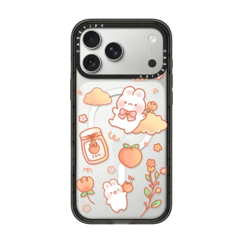 Peach Puffie ny Creampuffs | iPhone 17 Pro Max / Impact Case MagSafe Compatible / Black | Image 1