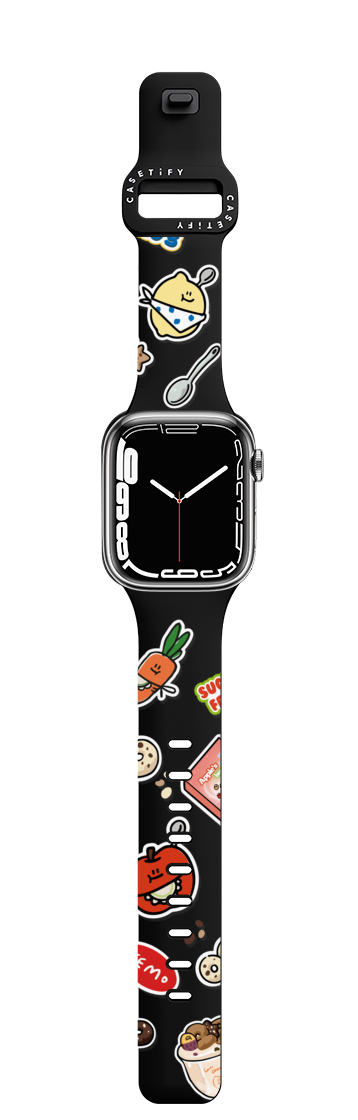 cereal pattern by second morning | Apple Watch Series 7-9 (45mm) / Impact Band / Black | Image 1