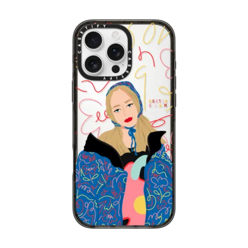 Graffiti Girl by Eszter Chen | iPhone 16 Pro Max / Impact Case / Black | Image 1