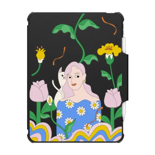 Garden iPad by Eszter Chen | iPad Pro 11-inch (3rd/4th gen) / iPad Impact Folio Case / Black | Image 1