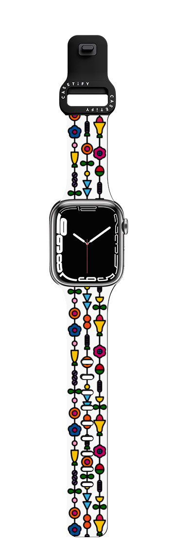 Heliotrope Watch Band (White) | Apple Watch Series 7-9 (45mm) / Impact Band / Black | Image 1