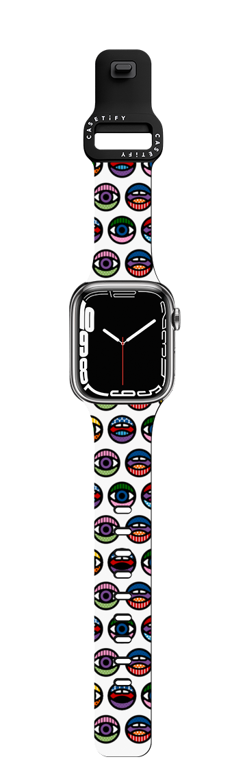 Eyeconic Watch Band (White) | Apple Watch Series 7-9 (45mm) / Impact Band / Black | Image 1