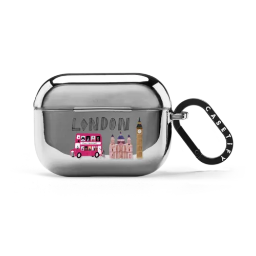 LONDON | AirPods Pro 2 / Earbuds Mirror Case / Silver | Image 1