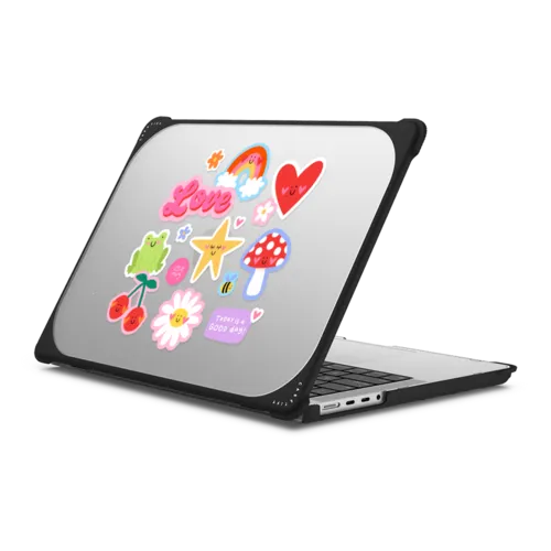 Uglie Mug Stickers | MacBook Pro 14-inch (M1 - M5) / MacBook Bounce Case / Black | Image 1