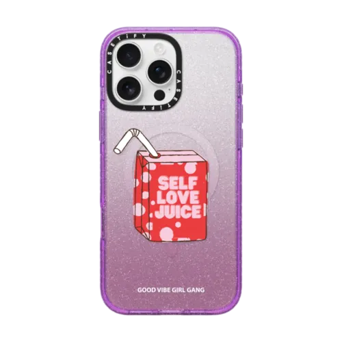 Self Love Juice | iPhone 16 Pro Max / Impact Case MagSafe Compatible / Glitter Purple | Image 1