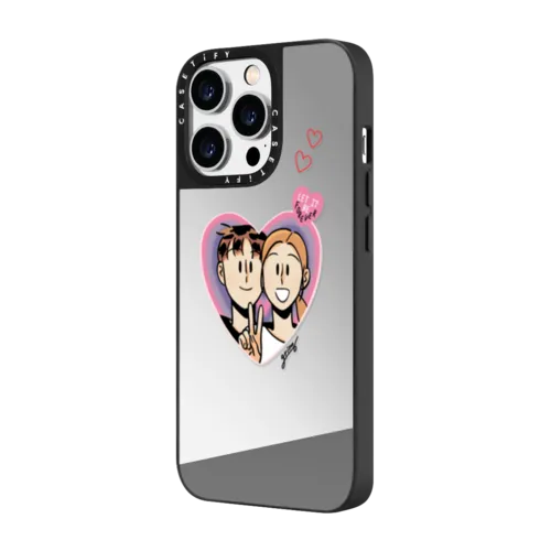 Grim B Heart Case | iPhone 14 Pro / Mirror Case MagSafe Compatible / Silver on Black | Image 2