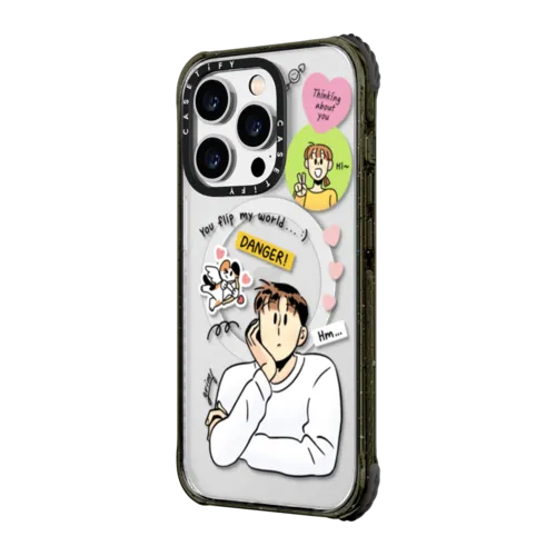 Grim B Thinking about Her Case | iPhone 14 Pro Max / Ultra Impact Case MagSafe Compatible / Black | Image 2