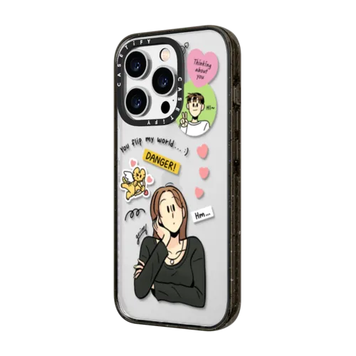 Grim B Thinking about Him Case | iPhone 14 Pro Max / Impact Case / Black | Image 2