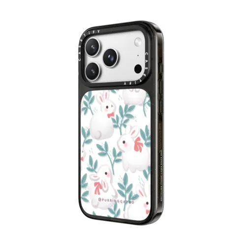 Cool Bunnies by Purringcatco | iPhone 18 Pro Max / Impact Case MagSafe Compatible - Glossy / Glossy Black | Image 2