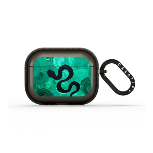 Malachite Serpent | AirPods Pro 3 / Earbuds Impact Case / Black | Image 1