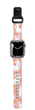 Warm Bunnies by Purringcatco | Apple Watch Series 7-9 (45mm) / Impact Band / Black | Image 1