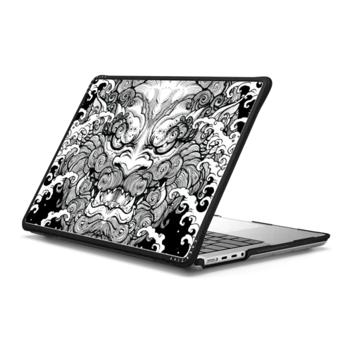 Lucky Foo Dog by Gabe Shum | MacBook Pro 14-inch (M1 - M5) / MacBook Impact Case / Black | Image 1