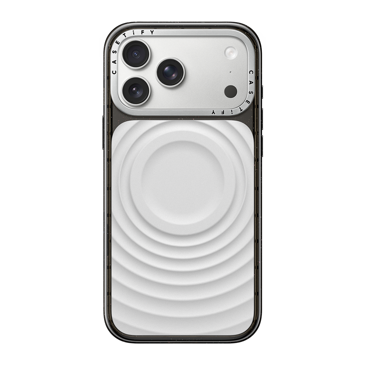 iPhone 18 Pro Max - Alloy Ripple Case - Silver on Glossy Black | Image 1