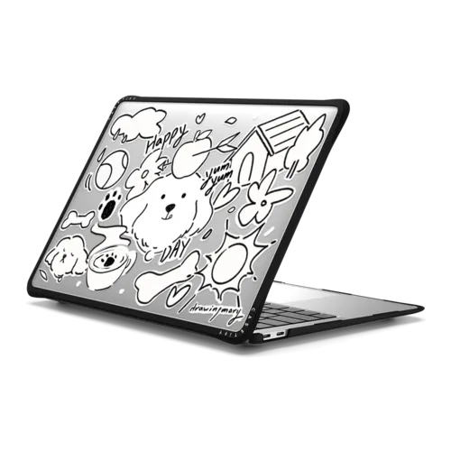Happy Day 2 by drawingmary | MacBook Air 13-inch (M1 / Intel) / MacBook Impact Case / Black | Image 1
