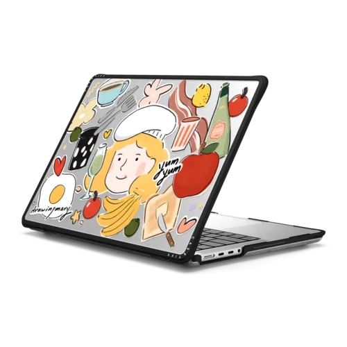 YumYum by drawingmary | MacBook Pro 14-inch (M1 - M5) / MacBook Impact Case / Black | Image 1