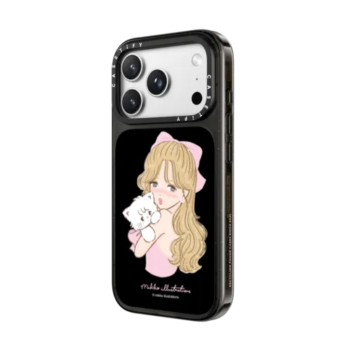 girl & mousse (pink) | iPhone 18 Pro / Impact Case MagSafe Compatible - Glossy / Glossy Black | Image 2