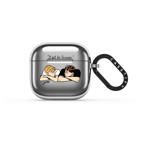 Grim B Couple Airpods 3rd Generation Case | AirPods 4 & 5 / Earbuds Mirror Case / Silver | Image 1