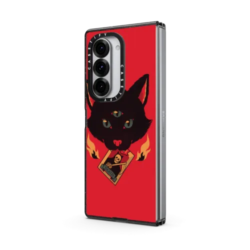 Cat Tarot Death | Galaxy Z Fold6 / Impact Case / Black | Image 2