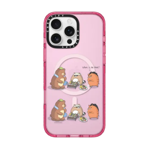 Where Is The Meat? by Brainholesky | iPhone 16 Pro Max / Impact Case MagSafe Compatible / Pink Fizz | Image 1