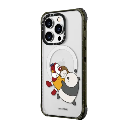 Big hug with my lovely friends by Lulu | iPhone 14 Pro Max / Ultra Impact Case MagSafe Compatible / Black | Image 2