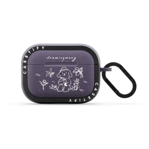 Flower Day by drawingmary | AirPods Pro 2 / Earbuds Bounce Case / Matte Deep Purple | Image 1