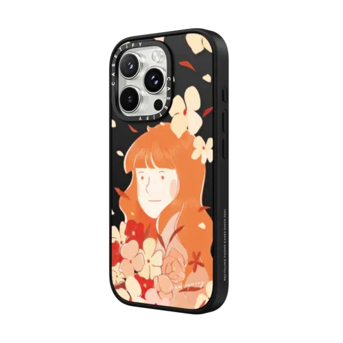 Flower Mary by drawingmary | iPhone 16 Pro Max / Impact Case MagSafe Compatible / Matte Black | Image 2