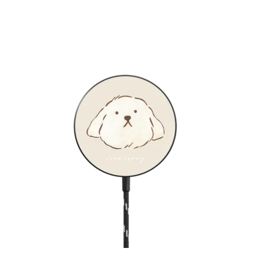 White Day by drawingmary |   / PowerThru Magnetic Wireless Charger MagSafe Compatible / Black | Image 1