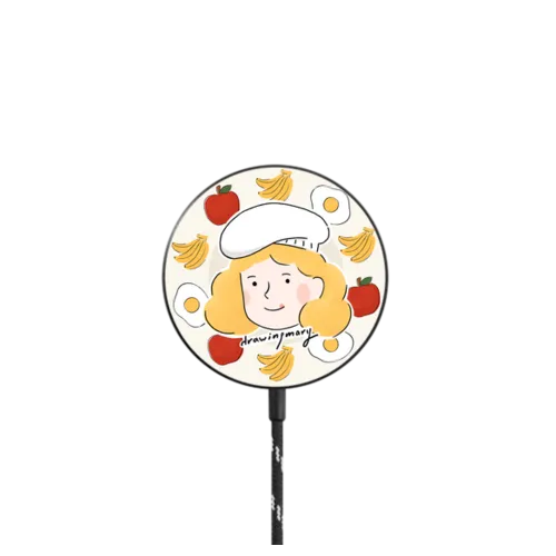 YumYum by drawingmary |   / PowerThru Magnetic Wireless Charger MagSafe Compatible / Black | Image 1
