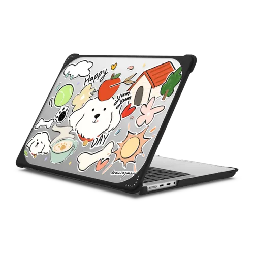 Happy Day by drawingmary | MacBook Pro 14-inch (M1 - M5) / MacBook Bounce Case / Black | Image 1